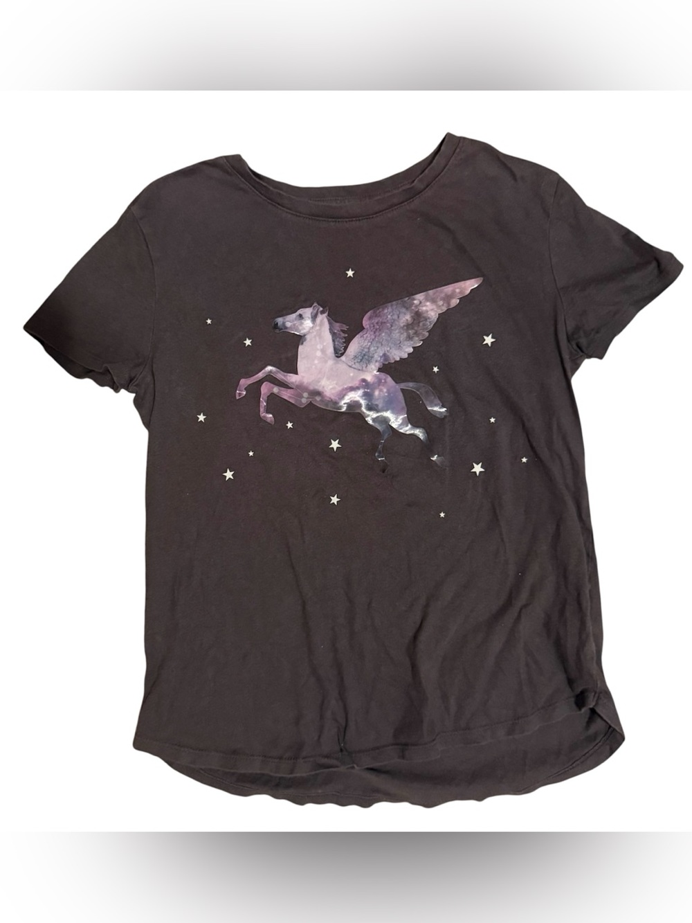 Girls' charcoal Grey Pegasus Graphic Tee - Kids Shirt